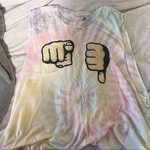 U suck tie dye muscle top